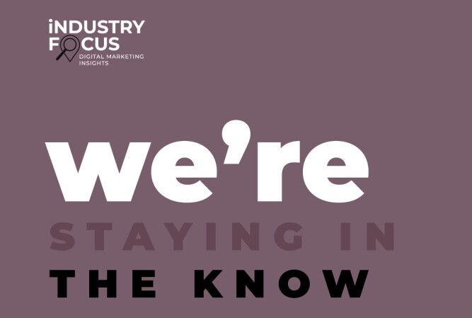 purple background with the words "we're in the know"