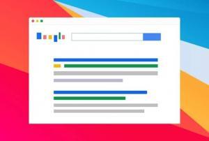 a color-blocked version of a google results page