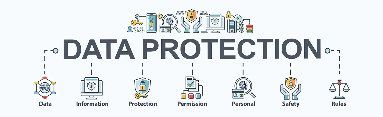 digital illustration of the different facets of data privacy and protection