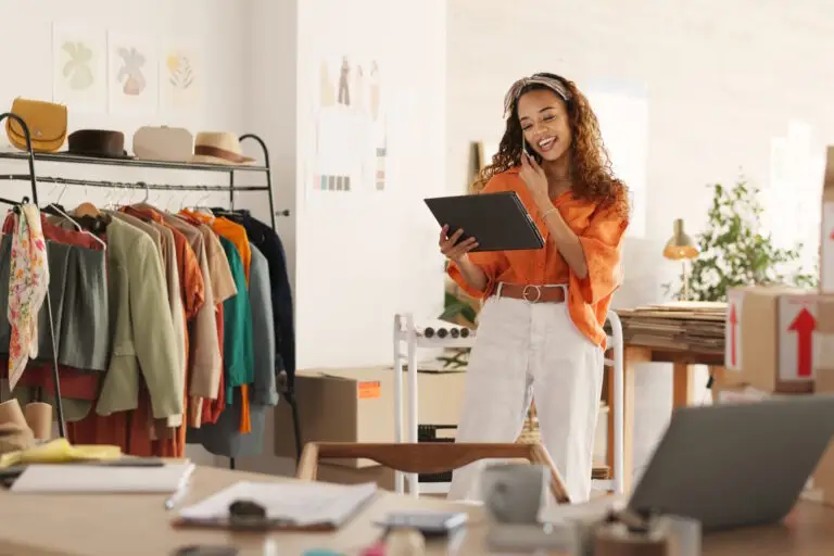 small business owner on tablet