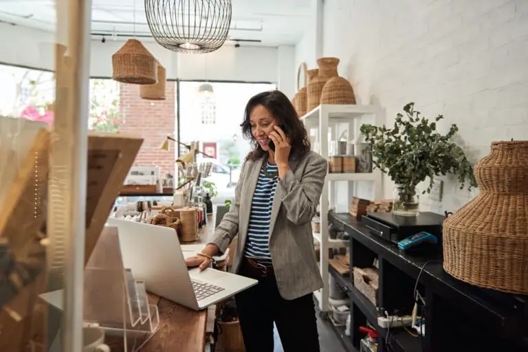 business owner on computer