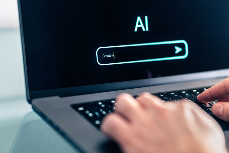 user searching ai on computer